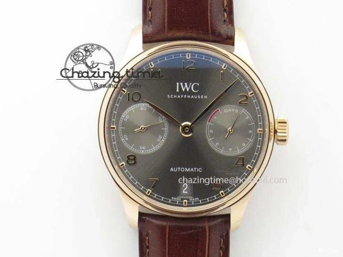 MIROTIME 0308 Portuguese Chrono SS ZF 1:1 Best Edition Gray Dial SS On Black Leather Strap A ZipUp 7215